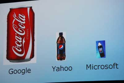 コカコーラ＝Google、RC Cola＝マイクロソフト